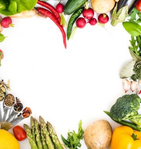 Fruit and veg shaped into a heart