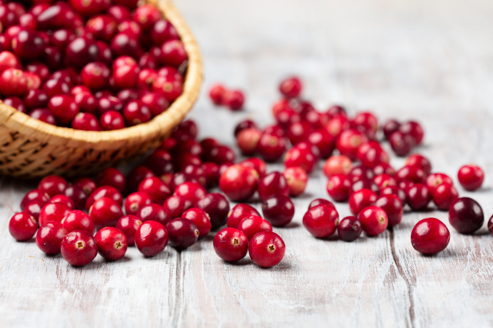 A basket of cranberries