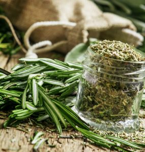 Dried and fresh rosemary
