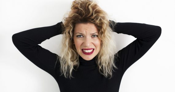 Woman looking stressed