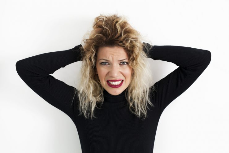Woman looking stressed
