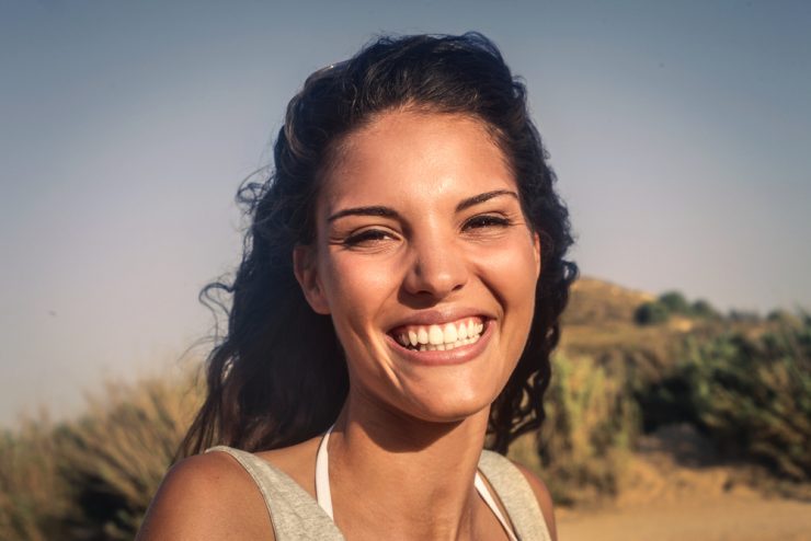 Close up of happy woman smiling
