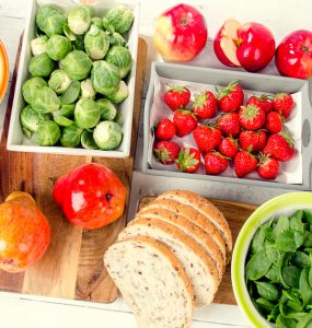 A range of fresh foods high in fibre