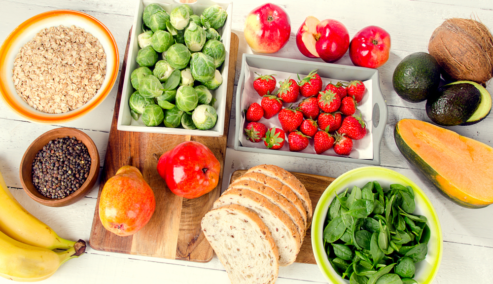 A range of high fibre foods