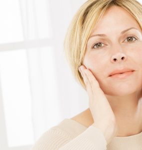 Close up on woman's face to show skincare and anti-ageing