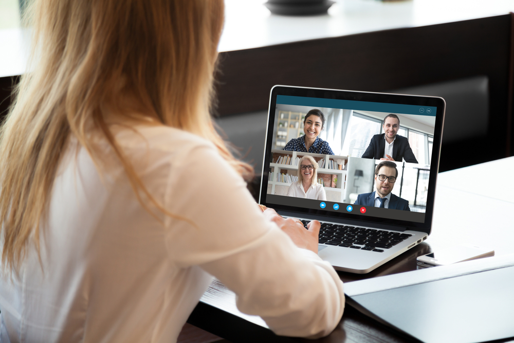 woman making a video call