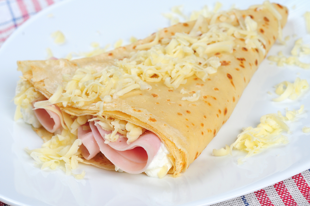Ham and cheese pancake
