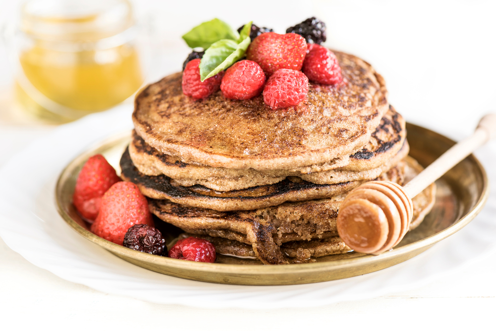 Buckwheat pancakes with fresh berries