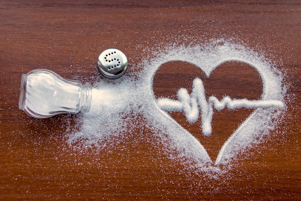 Salt making the shape of a heart