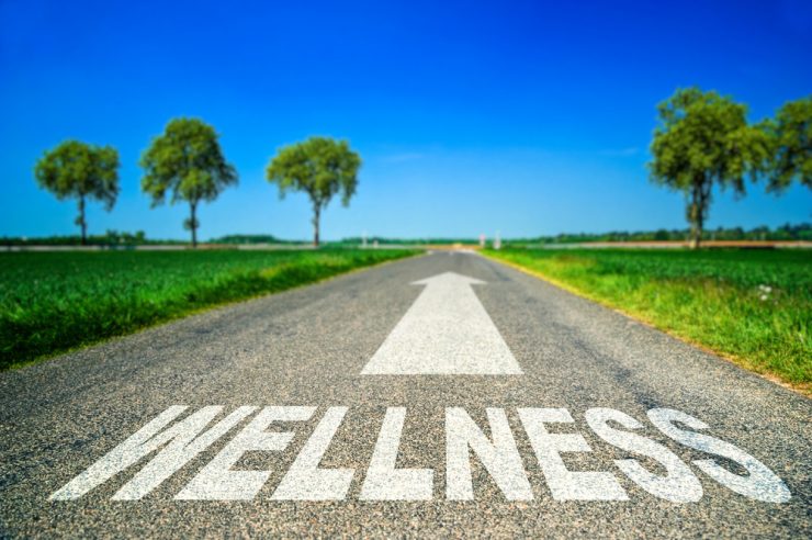 Road with the word 'Wellness' written on it with an arrow