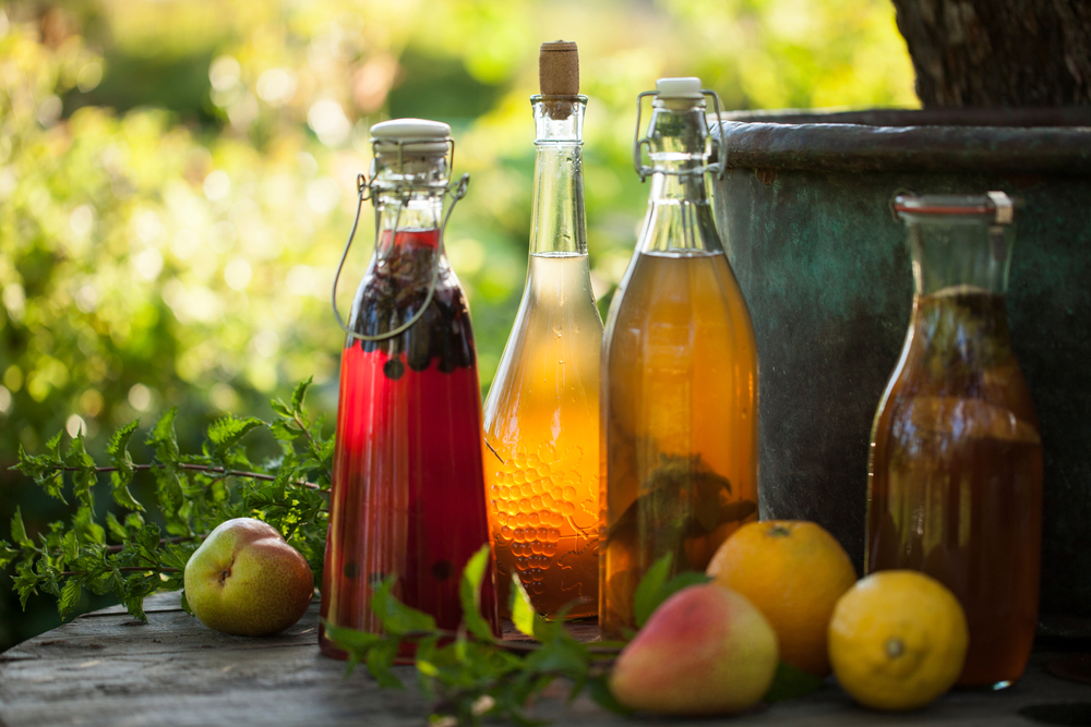 Bottles of kombucha