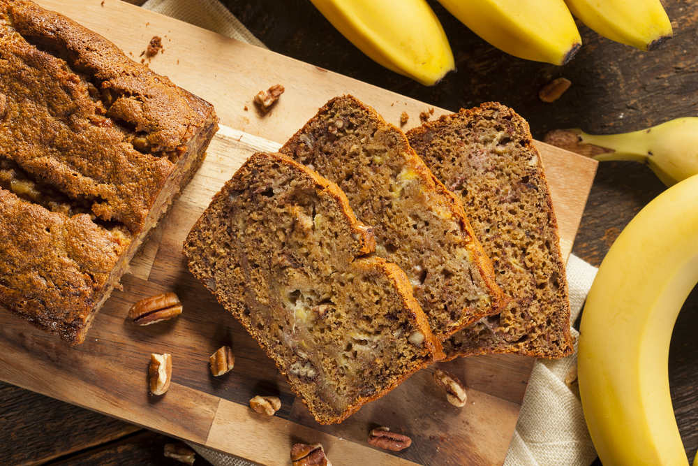 Slices of banana cake