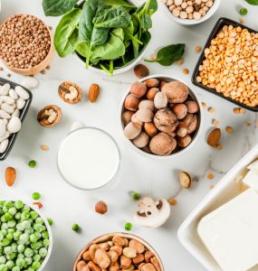 A range of vegan protein sources
