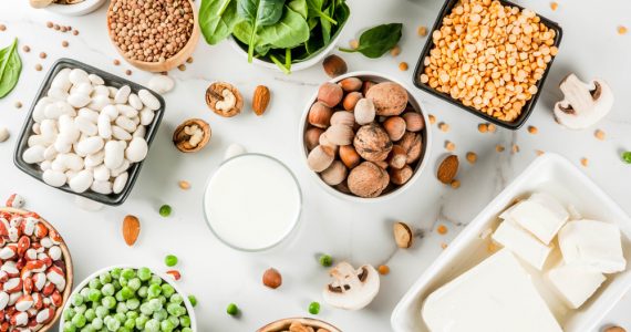 A range of vegan protein sources