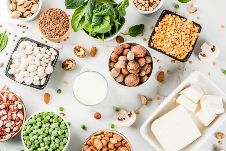 A range of vegan protein sources