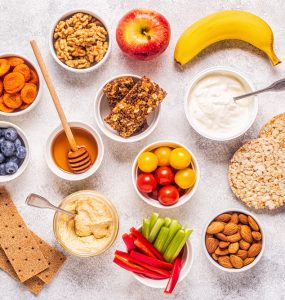 A range of healthy snacks